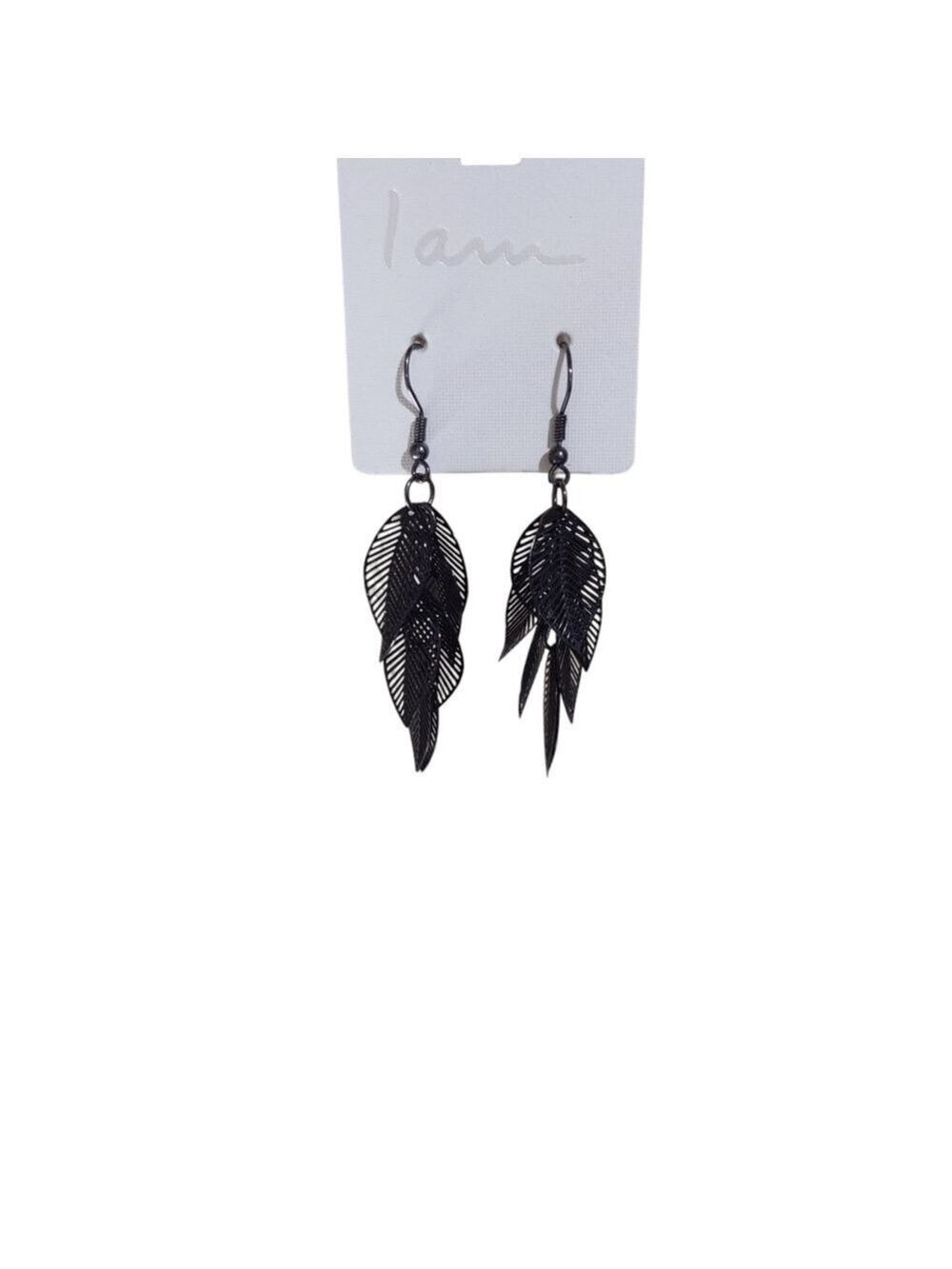 Black Feather Earrings Gothic